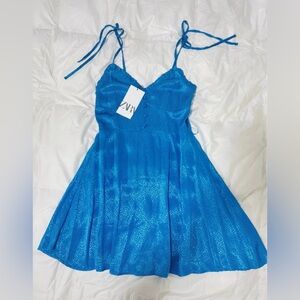Zara Vibrant Blue Strappy Dress NWT Small